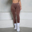 Leggings de yoga en denim acid wash avec dos en V et fronces