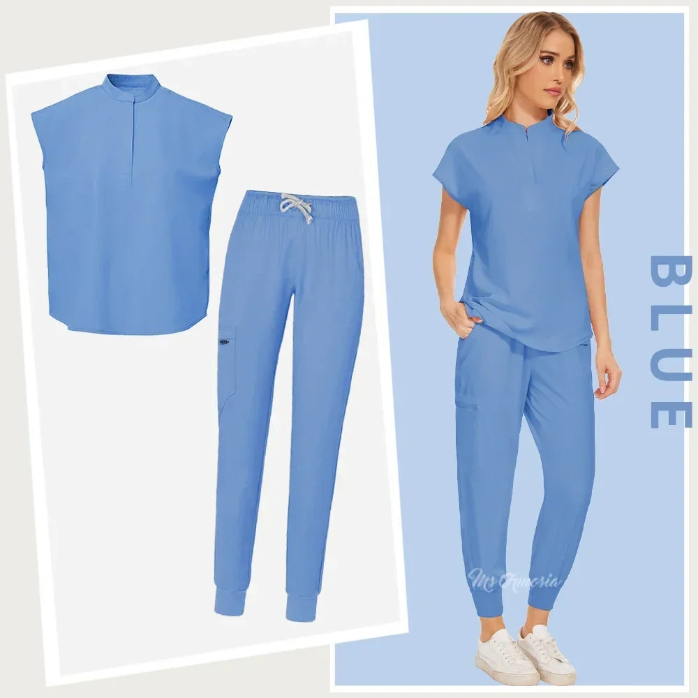 Women's Elastic Scrub Set for Medical Professionals