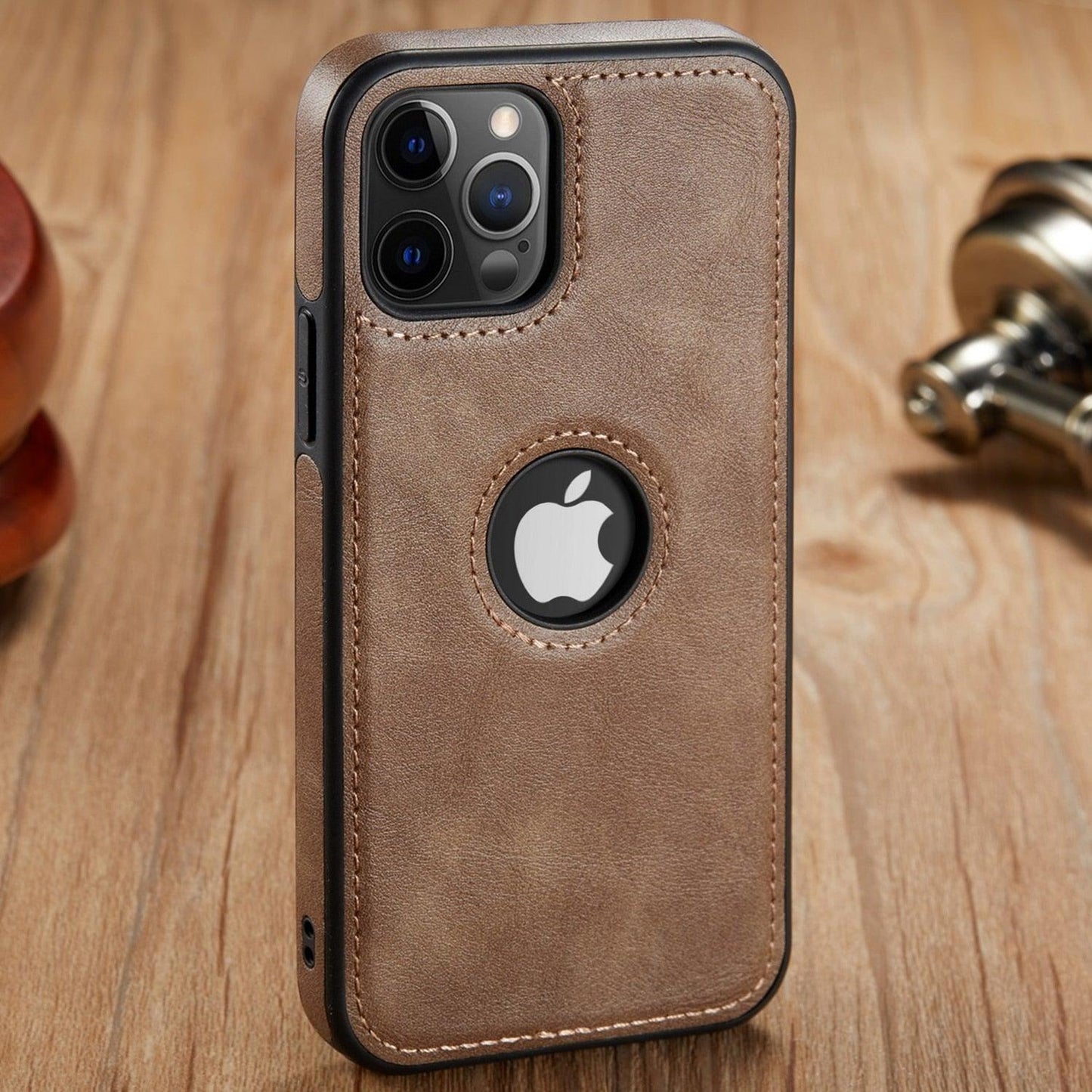 Coque de téléphone en cuir PU de luxe pour iPhone - Protection élégante