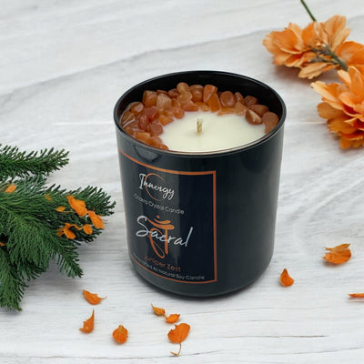 Peach Aventurine Sacral Chakra Candle | 9oz Coconut-Soy Wax Infusion - Korvel