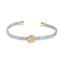 Bracelet jonc en argent sterling plaqué or 18K avec accents en diamant