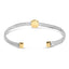 Bracelet jonc en argent sterling plaqué or 18K avec accents en diamant