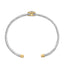 Bracelet jonc en argent sterling plaqué or 18K avec accents en diamant