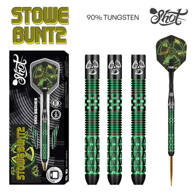 Precision Shot Stowe Buntz 2.0 Titanium Black Steel Tip Darts - 23GM - Korvel