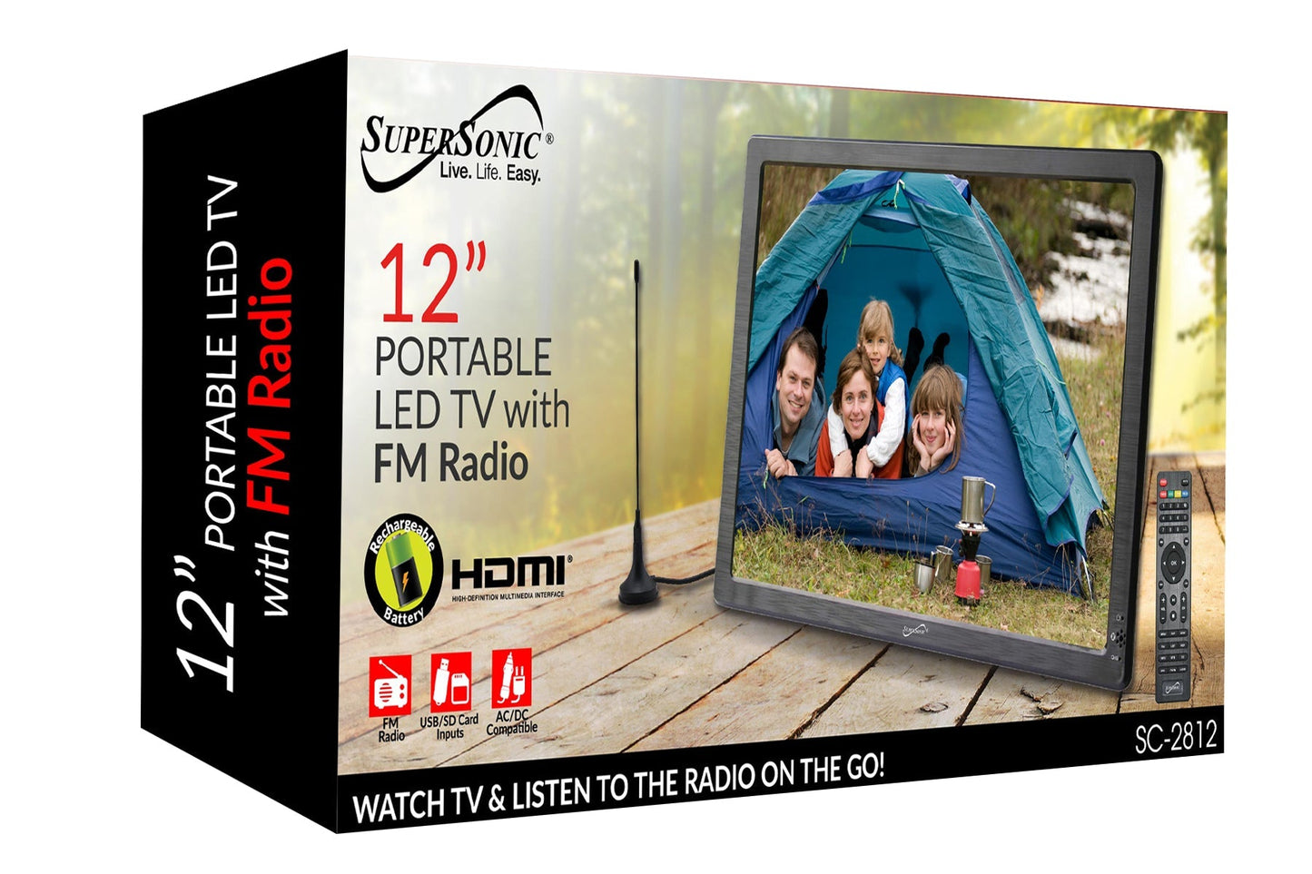 Supersonic 12" Portable Digital LED TV - SC-2812