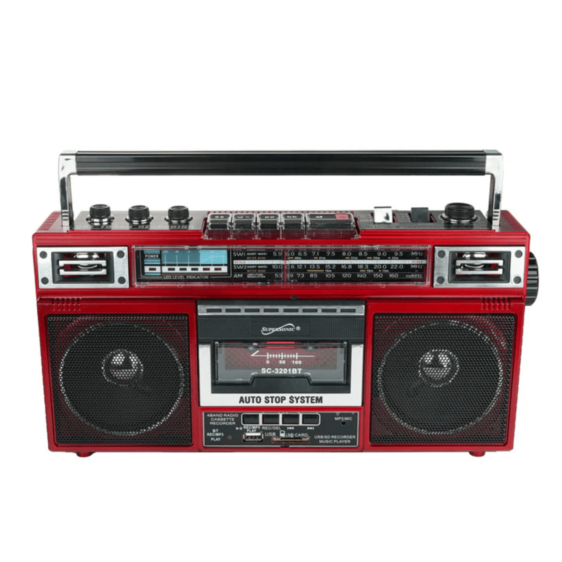 Supersonic 4 Band Bluetooth Radio & Cassette Player + Cassette To Mp3 Converter - Korvel