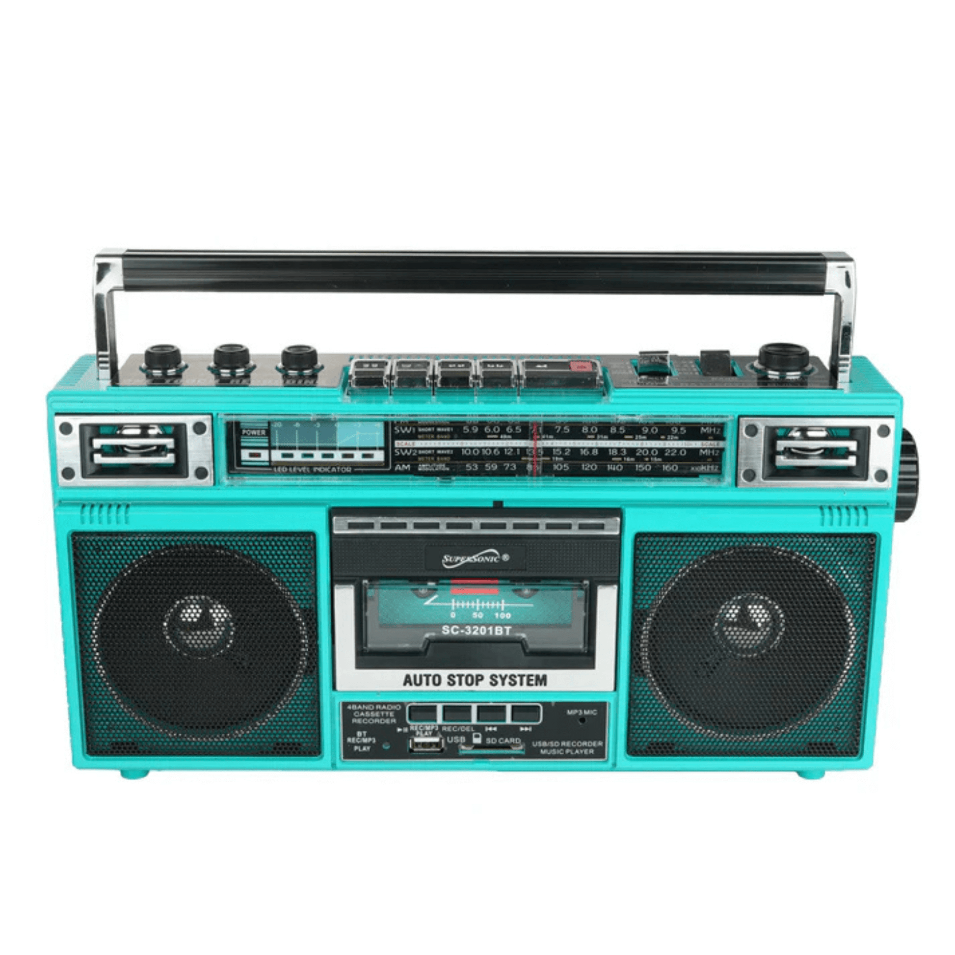 Supersonic 4 Band Bluetooth Radio & Cassette Player + Cassette To Mp3 Converter - Korvel