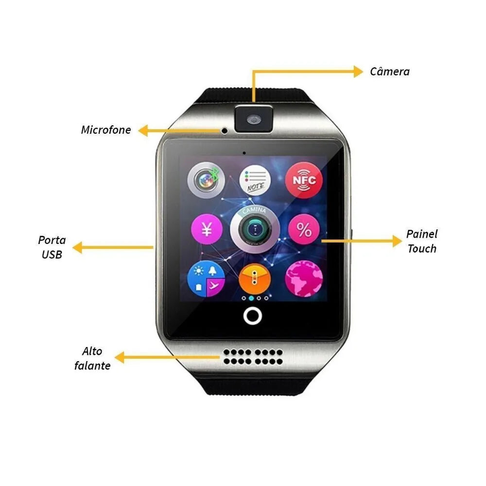 Bluetooth Smart Watch Q18 with Camera and SMS Sync