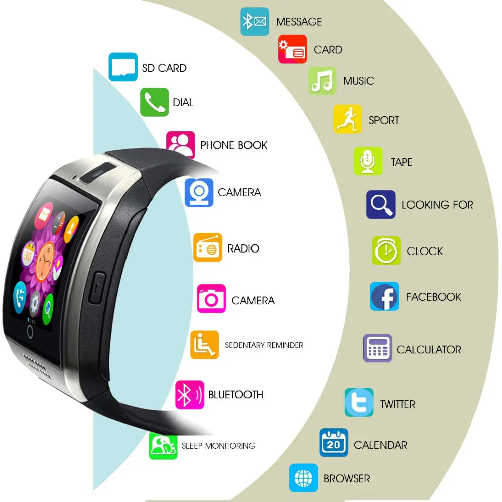 Bluetooth Smart Watch Q18 with Camera and SMS Sync