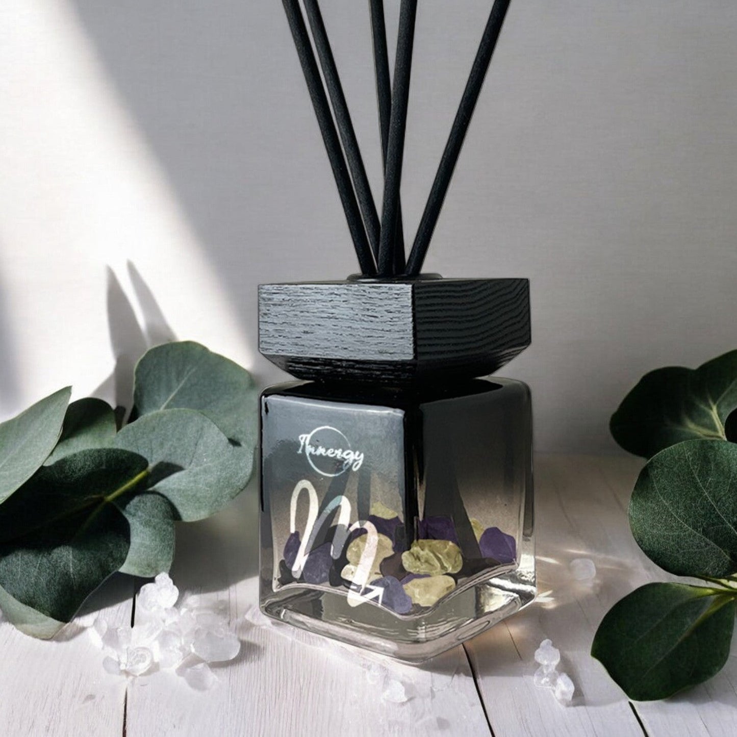 Mystical Scorpio Zodiac Crystal Reed Diffuser - Sea Salt & Eucalyptus, 100ml - Korvel