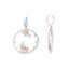 Rose Gold Plated Sterling Silver Floral Hoop Earrings with Diamonds