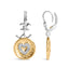 Pendientes de Corazón con Diamantes Colgantes de Plata Esterlina Bañados en Oro de 18K