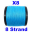 Reaction Tackle X8 Braided Fishing Line - Sea Blue 8 Strand