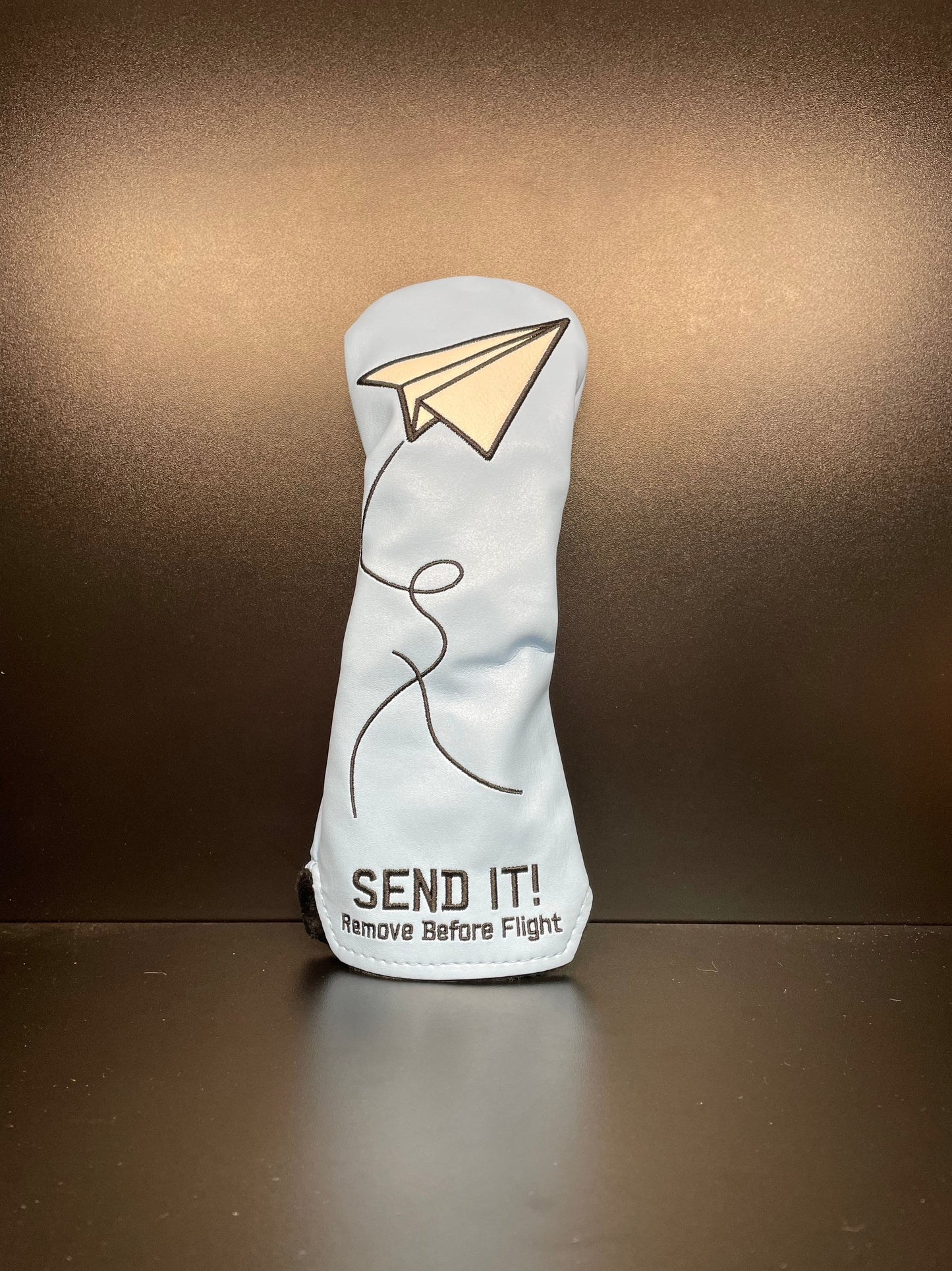 Funda de palo de golf con diseño de avión de papel azul, ¡envíalo!