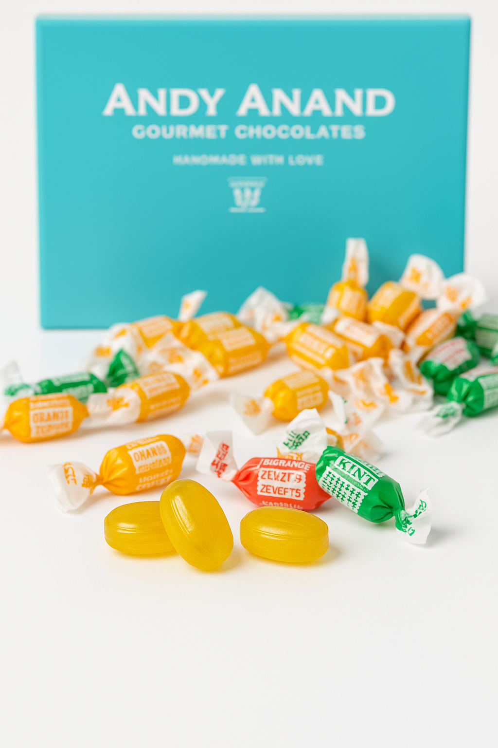Andy Anand 55 Pc Caramelo de Jengibre Sin Azúcar - 3 Sabores, Hecho en Italia
