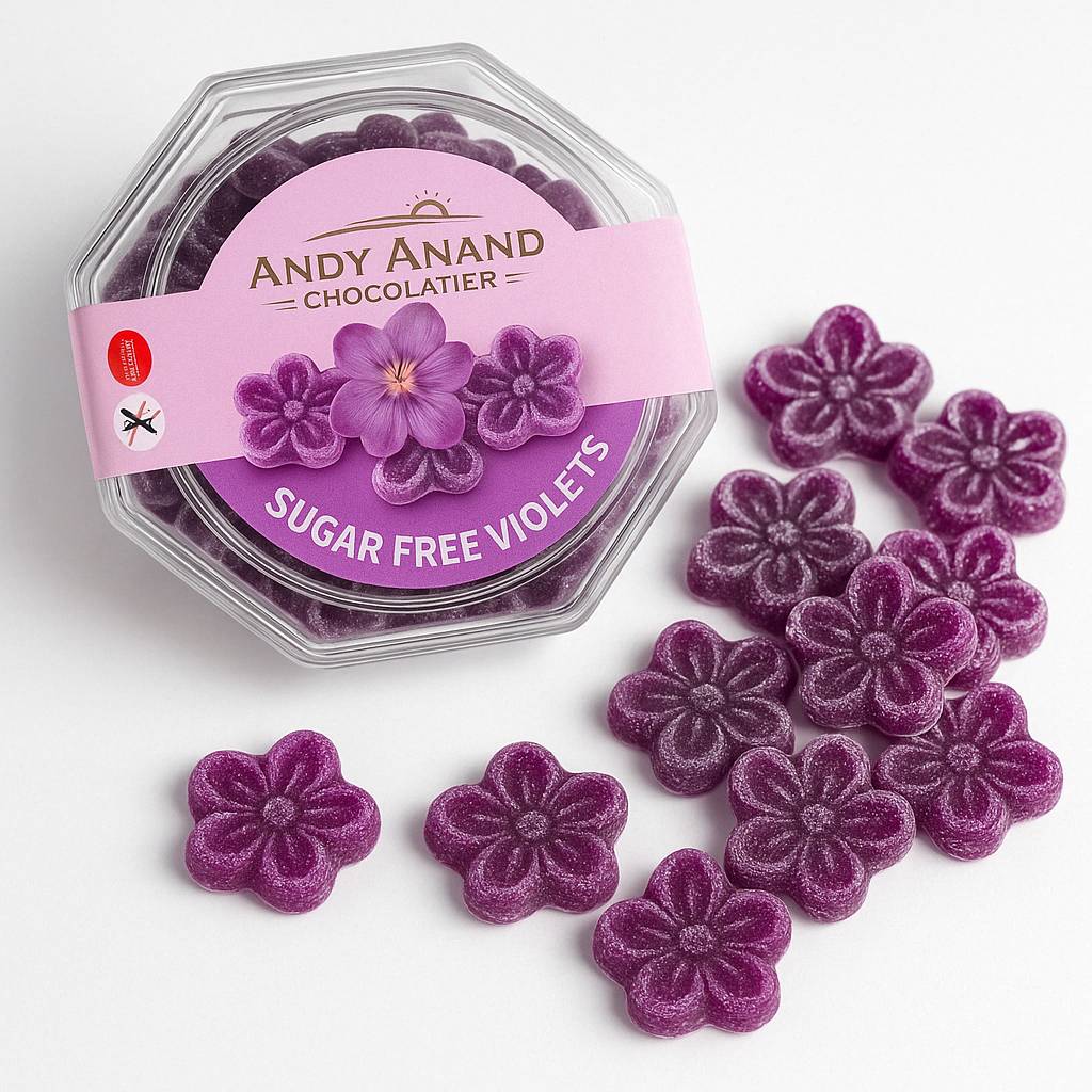 Andy Anand Sugar Free Violet Candy - 150 Pc Pack