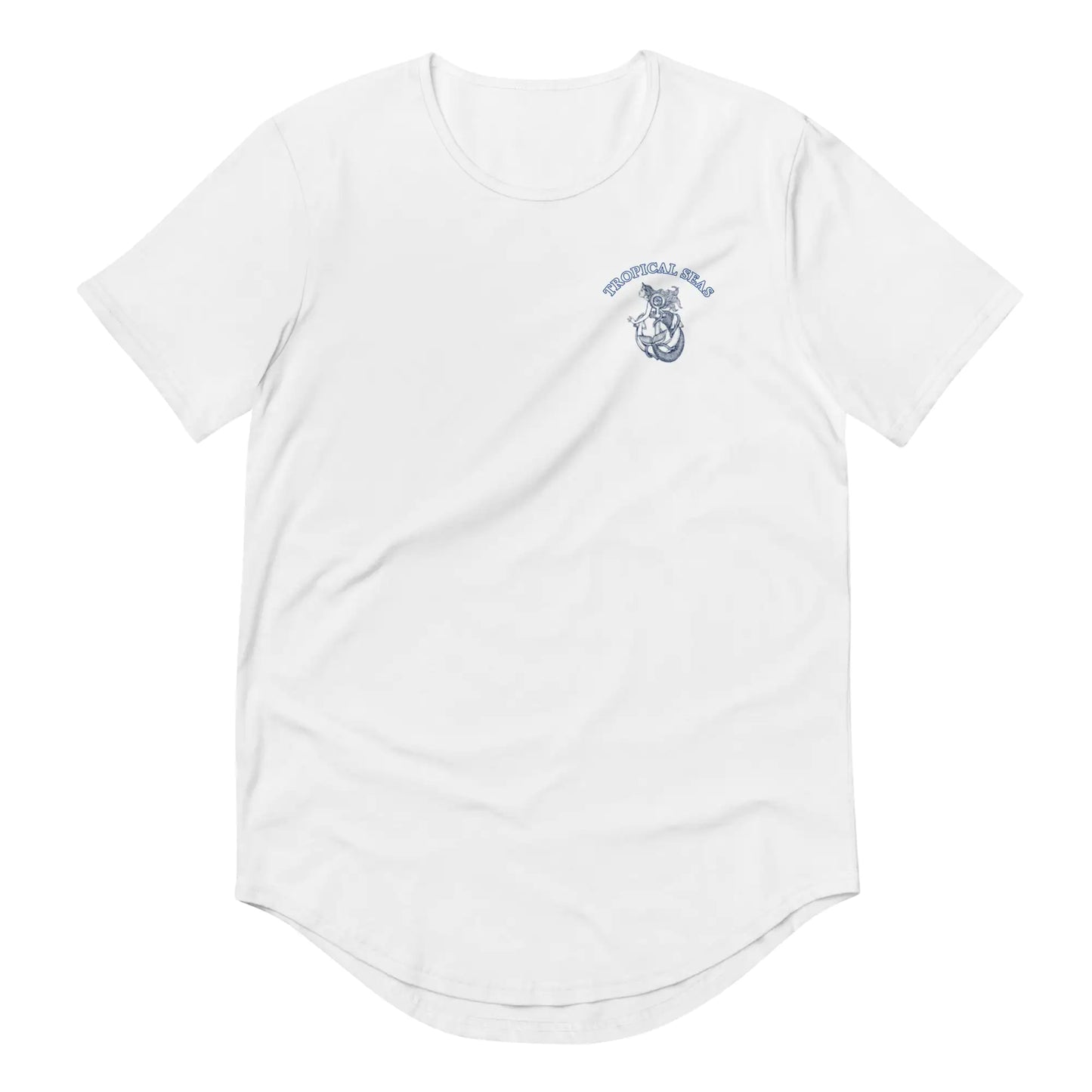 T-shirt Ancien Ancre de Sirène pour Homme à Ourlet Arrondi