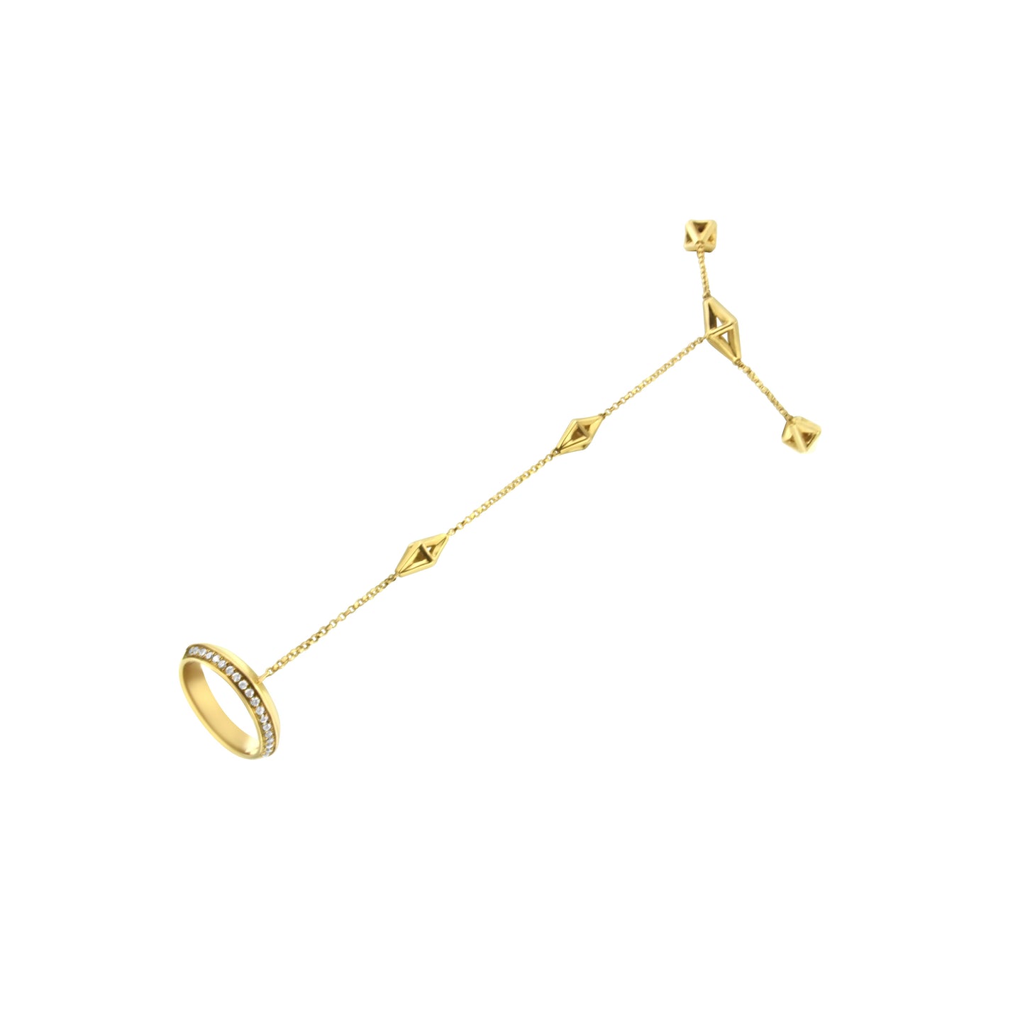 Pulsera de Cadena de Mano de Diamante en Oro Amarillo de 14K - 7"