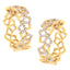 14K Yellow Gold Diamond Honeycomb Hoop Earrings - 24MM