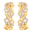 14K Yellow Gold Diamond Honeycomb Hoop Earrings - 24MM