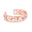 14K Rose Gold Diamond & Pink Tourmaline Open Cuff Bangle - 7"
