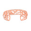 14K Rose Gold Diamond & Pink Tourmaline Open Cuff Bangle - 7"