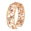 14K Rose Gold Diamond & Pink Tourmaline Open Cuff Bangle - 7"