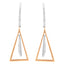 14K Rose and White Gold Diamond Windchime Drop Earrings