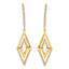 Boucles d'oreilles pendantes en diamant à double triangle en or jaune 14K