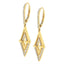 Boucles d'oreilles pendantes en diamant à double triangle en or jaune 14K