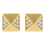 Boucles d'oreilles en diamant pyramide en or jaune 14K