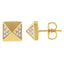Boucles d'oreilles en diamant pyramide en or jaune 14K