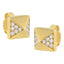 Boucles d'oreilles en diamant pyramide en or jaune 14K
