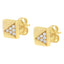 Boucles d'oreilles en diamant pyramide en or jaune 14K