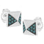 14K White Gold Blue Diamond Pyramid Stud Earrings
