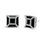 Boucles d'oreilles en or blanc 14K avec diamants et onyx noir