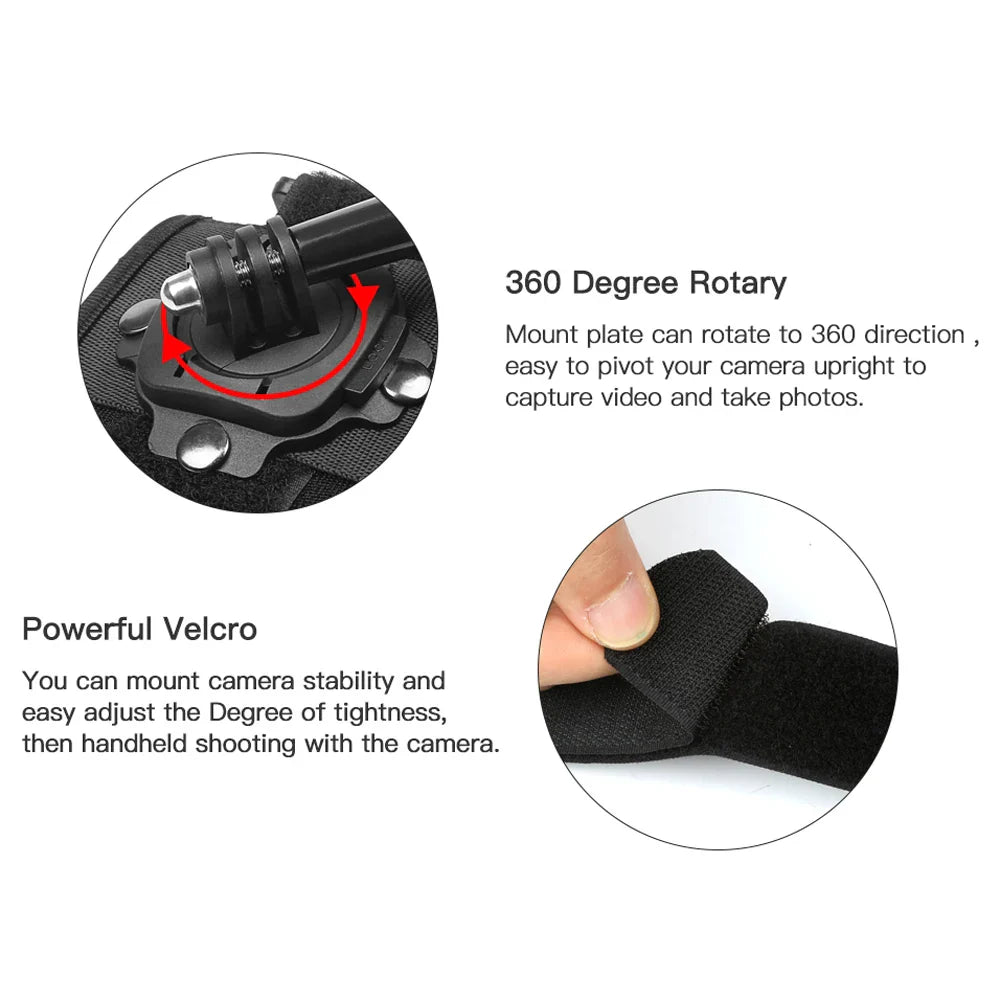 360-Degree Rotation Wrist Strap for Action Cameras
