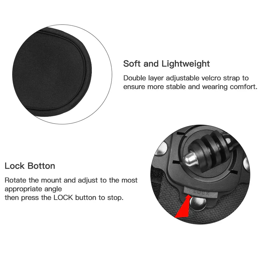 360-Degree Rotation Wrist Strap for Action Cameras
