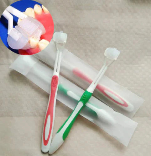 Cepillo de dientes manual de tres lados para una limpieza efectiva