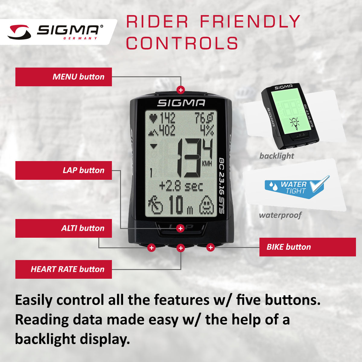 SIGMA BC 23.16 STS Digital Wireless Bicycle Computer