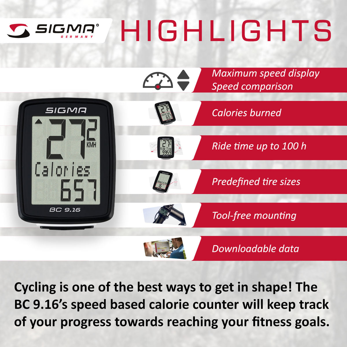 SIGMA BC 9.16 Wired Bicycle Computer