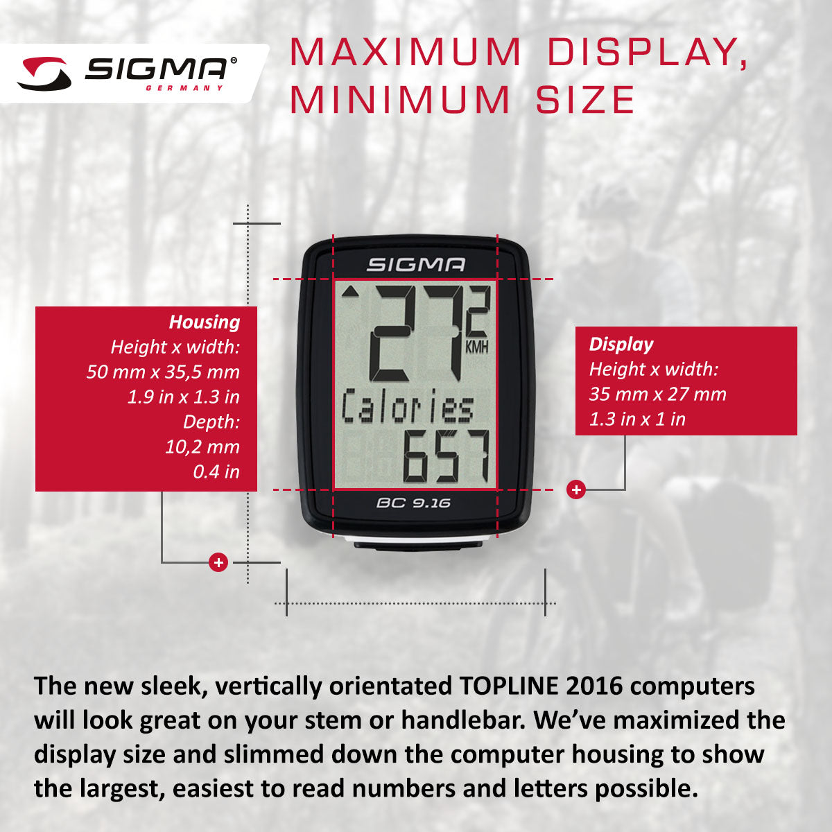 SIGMA Bicycle Computer - BC 9.16 ATS, Analogue Wireless - Korvel