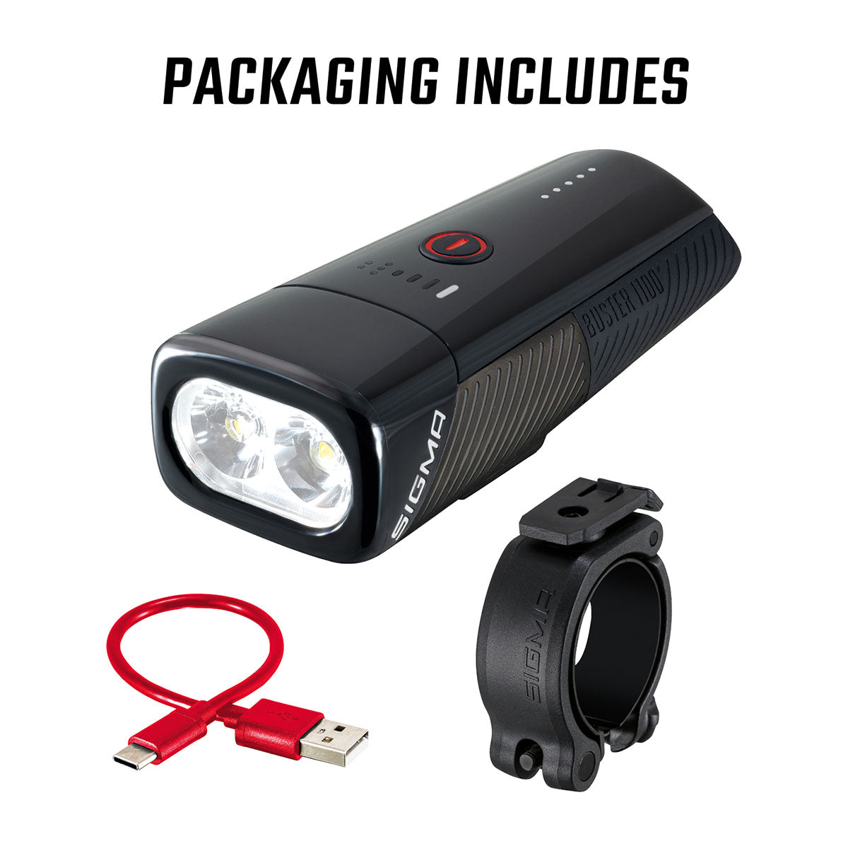 SIGMA BUSTER 1100 – Lampe avant de vélo premium avec montage polyvalent