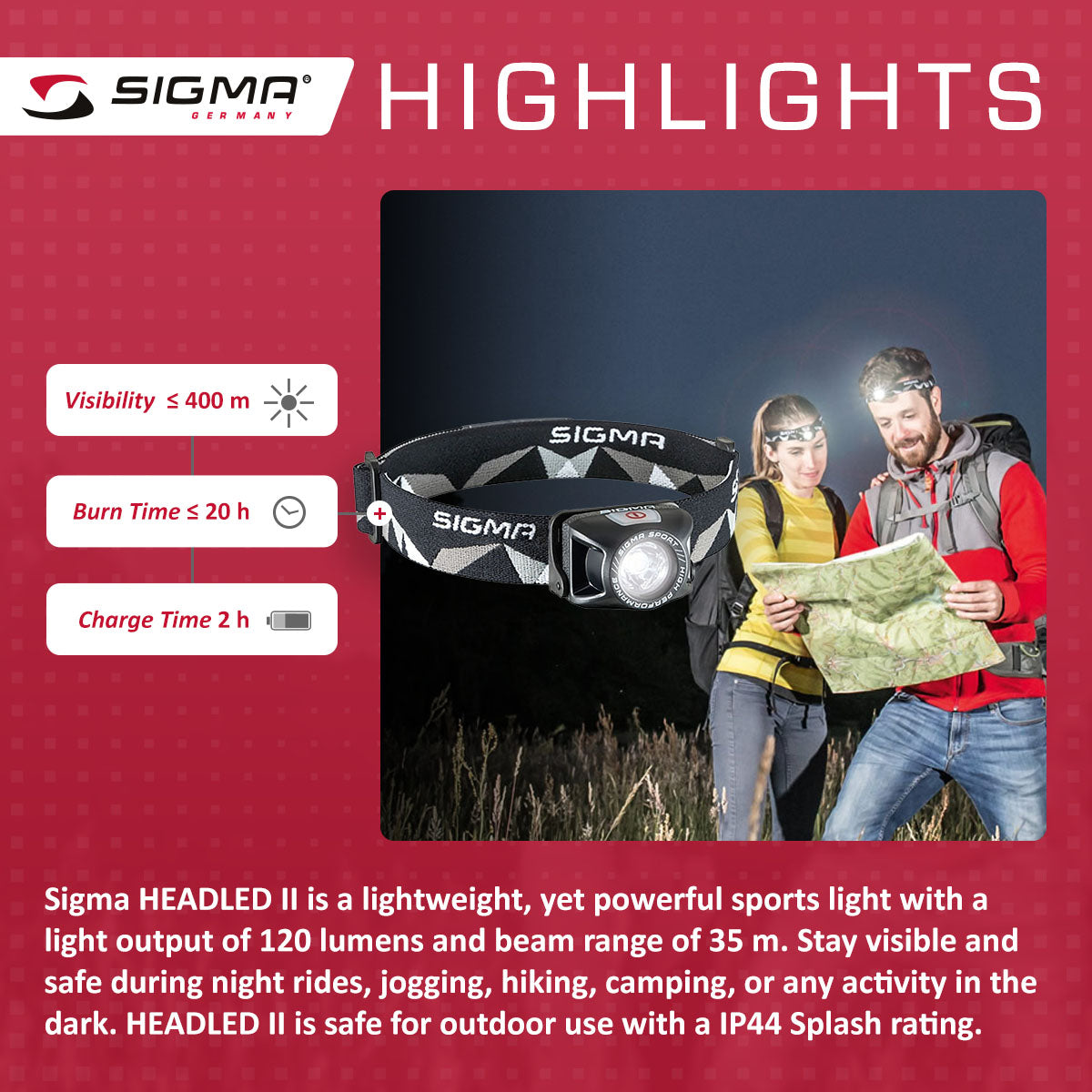 SIGMA HEADLED II Luz Frontal Todo Terreno