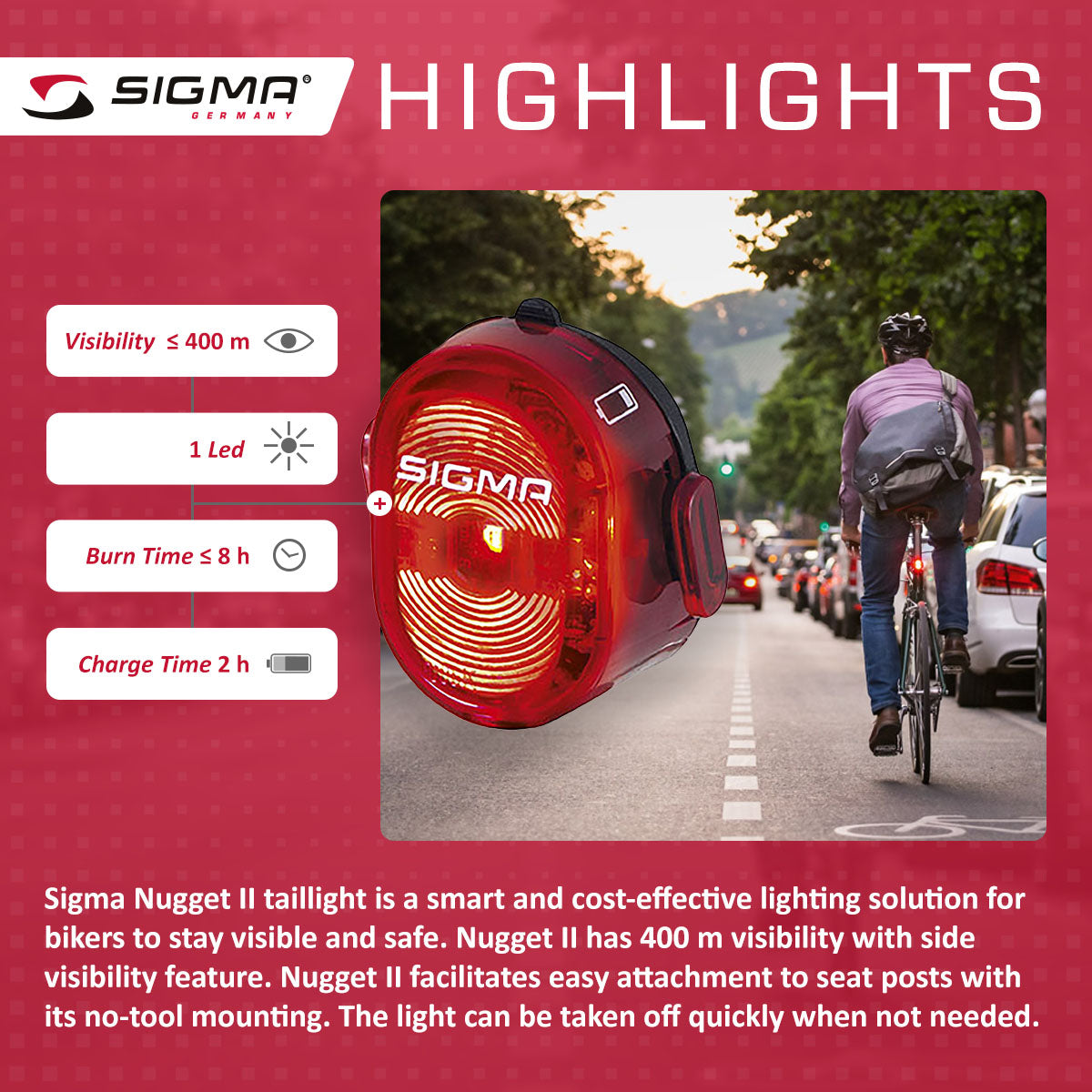 SIGMA Nugget II Flash Taillight para bicicletas