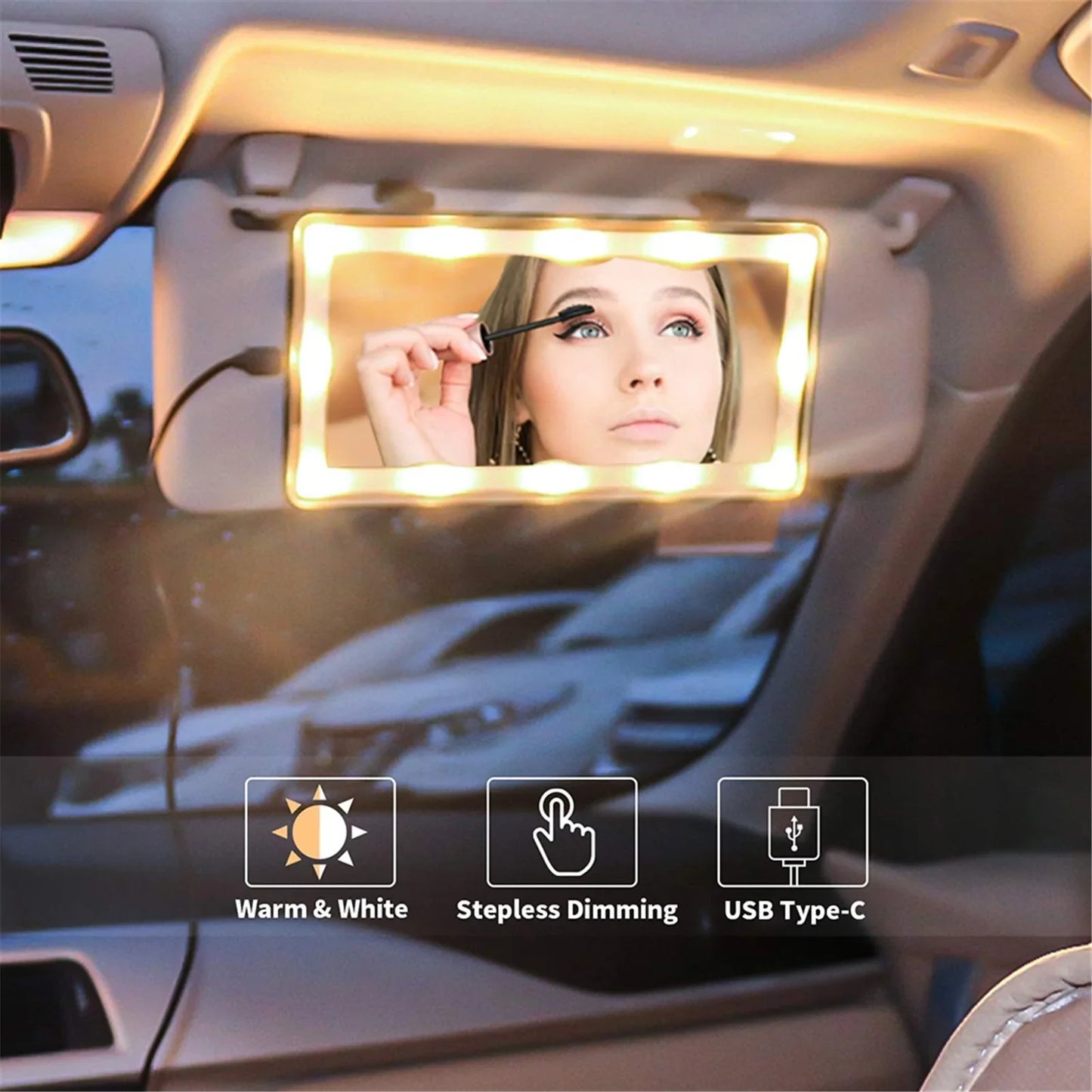 Espejo de Maquillaje para Visera de Coche