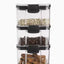 Bocal de rangement carré en plastique transparent pour cuisine