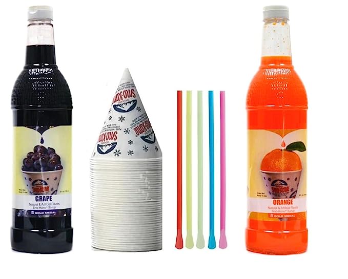 Kit de Nieve - Paquete de Botellas de Jarabe, Pajitas y Vasos