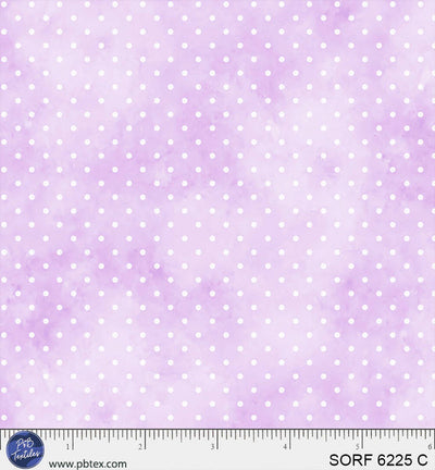 Tela de Algodón de Franela Sorbet Púrpura con Puntos - 44" / 45" por yarda