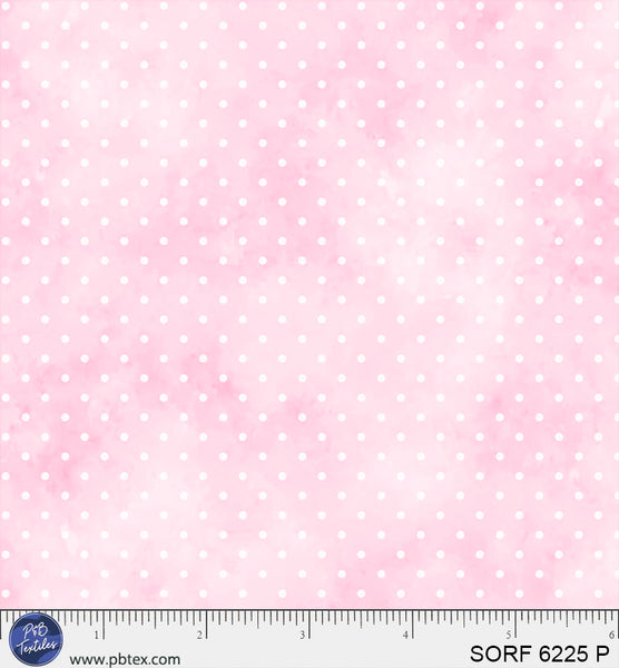 Tissu en coton flanelle Sorbet à pois roses - 44" / 45" par yard